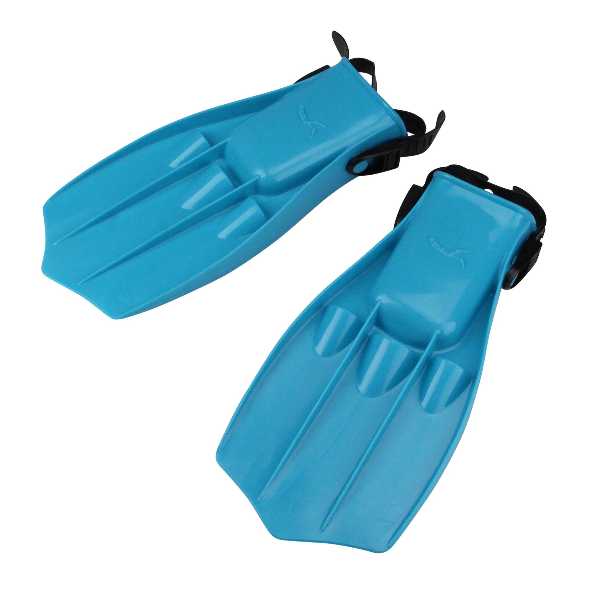 11.25" Florescent Blue Dolphin Recreational Swim Fins